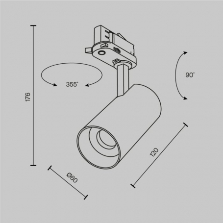 Трековый светильник Focus Led TR197-3-12WCCT-M-B