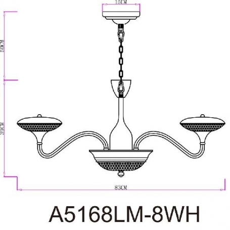 Подвесная светодиодная люстра Arte Lamp A5168LM-8WH