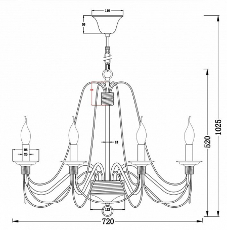 Подвесная люстра Freya Velia FR2046-PL-08-BR