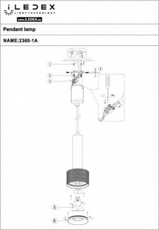 Подвесной светильник Delta 2362-1 BK+GRP