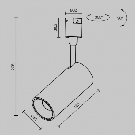 Трековый светильник Focus Led TR163-1-15W3K-M-B