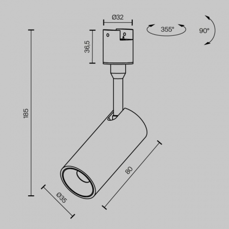 Трековый светильник Focus Led TR163-1-5W3K-M-B