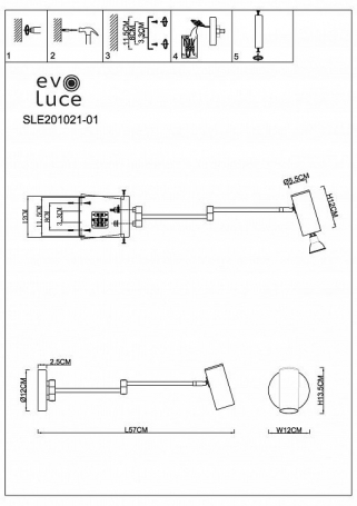 Бра EVOLUCE Zoom SLE201021-01