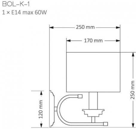 Бра Kutek BOLT BOL-K-1(N/А)