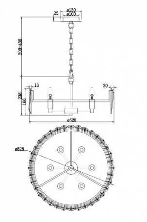 Подвесная люстра Maytoni Puntes MOD043PL-06CH