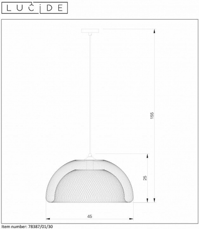 Подвесной светильник Lucide Mesh 78387/01/30