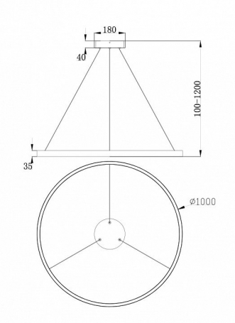 Подвесной светодиодный светильник Maytoni Rim MOD058PL-L54BS4K