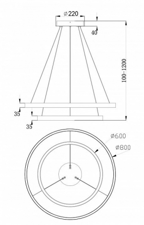 Подвесной светодиодный светильник Maytoni Rim MOD058PL-L74B4K