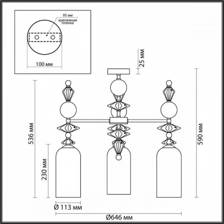 Подвесная люстра Odeon Light Bizet 4855/3C