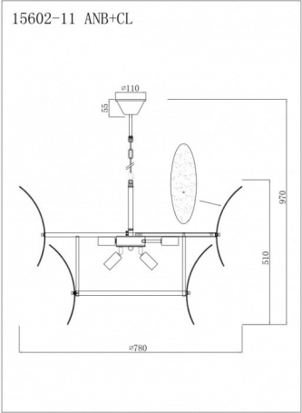 Подвесная люстра Gramercy 15602-11 ANB+CL