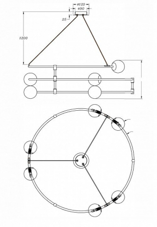 Подвесная люстра Maytoni Balance MOD317PL-06B