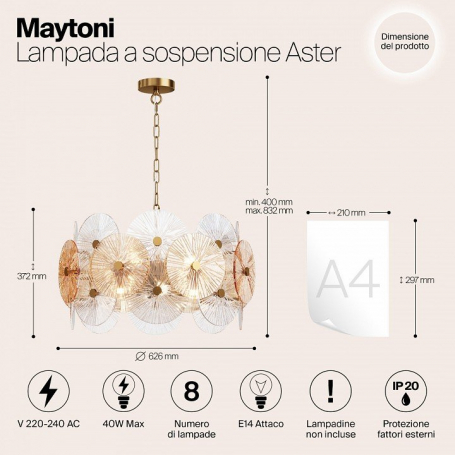 Подвесная люстра Maytoni Aster MOD007PL-08G