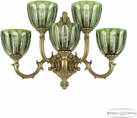 Бра Bohemia Ivele Crystal Verona 7214B16/3+2/210 FP P1 U Clear-Green/H-1H