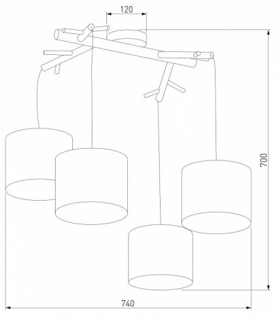 Подвесная люстра TK Lighting Albero 6554 Albero White