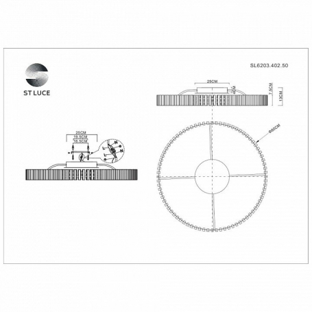 Потолочный светодиодный светильник ST Luce Estense SL6203.402.50