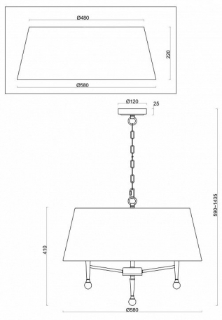 Подвесная люстра Rosemary FR2190PL-05N1