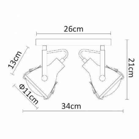 Спот Arte Lamp A9178AP-2GY