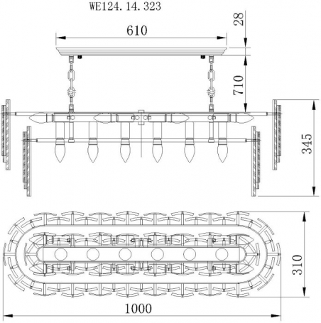 Подвесная люстра Wertmark Agati WE124.14.323