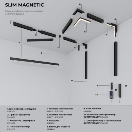 Трековый светильник Slim Magnetic 85002/01