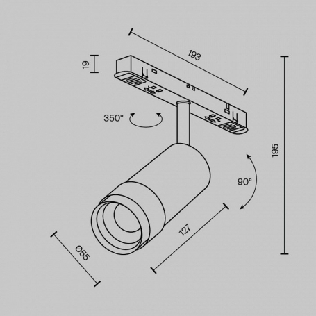 Светильник на штанге Maytoni Focus Zoom TR211-1-12W2.7K-Z-B