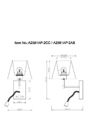 Бра Arte Lamp Elba A2581AP-2AB