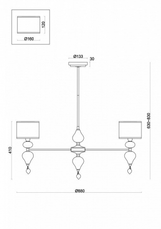 Потолочная люстра Raise FR5369CL-08BS