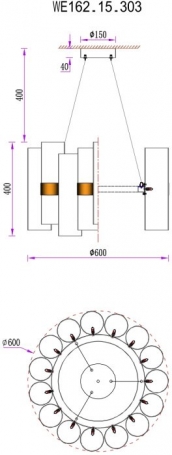 Подвесная люстра Wertmark Franka WE162.15.303