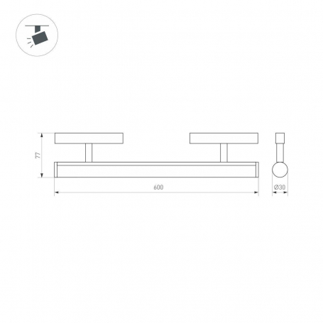 Трековый светодиодный светильник Arlight Mag-Orient-Tube-Corner-L600-20W Warm3000 037350