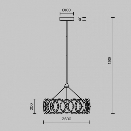 Подвесная люстра Link MOD357PL-L40BS3K