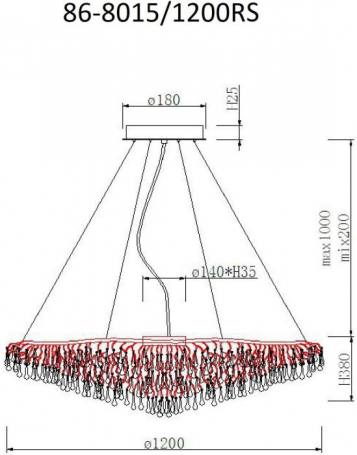 Подвесная люстра 86-8015/1200RS