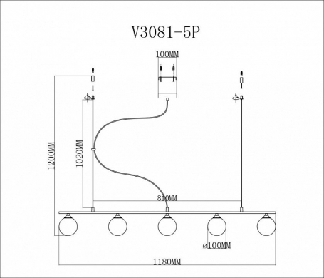 Подвесная люстра Moderli Sector V3081-5P