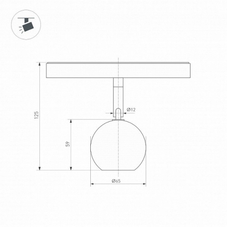 Трековый светодиодный светильник Arlight Mag-Orient-Orb-R60-10W Warm3000 036808