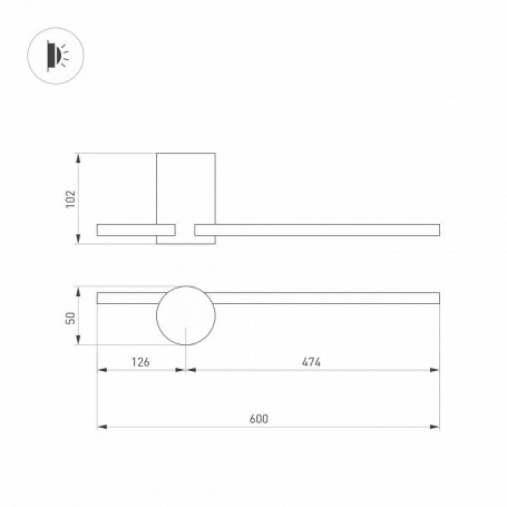 Настенный светодиодный светильник Arlight SP-Vinci-S600x55-7W Warm3000 035683