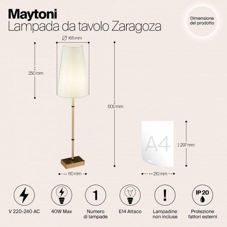 Настольная лампа Maytoni Zaragoza H001TL-01BS