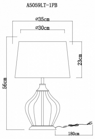 Интерьерная настольная лампа Arte Lamp Baymont A5059LT-1PB