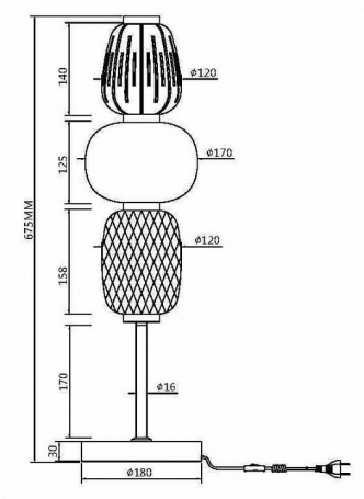 Интерьерная настольная лампа Pattern MOD267TL-L28CH3K