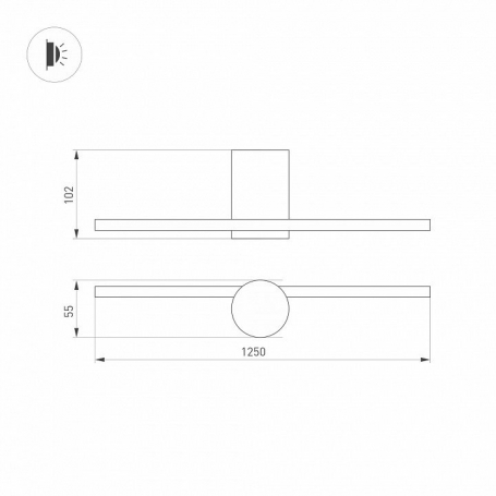 Настенный светодиодный светильник Arlight SP-Vinci-M-S1200x55-12W Day4000 036930