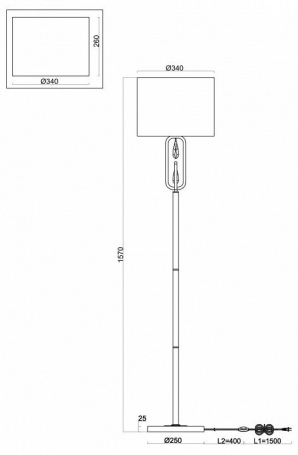 Торшер Freya Riverside FR1007FL-01BS