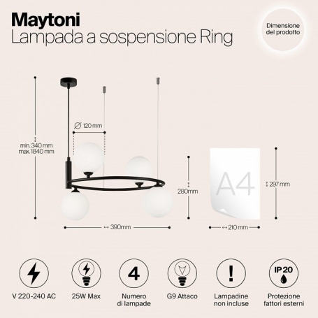 Подвесная люстра Maytoni Modern Mod013 MOD013PL-04B