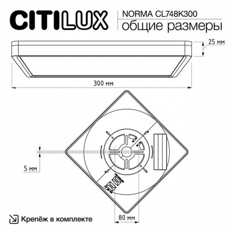 Накладной светильник Citilux Norma CL748K300