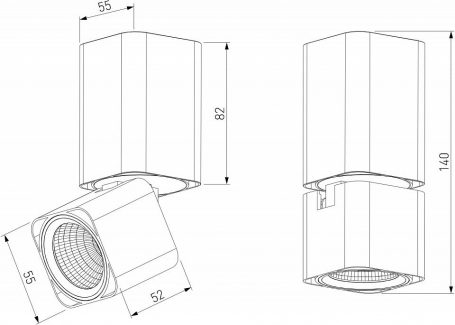 Потолочный светодиодный светильник Elektrostandard Cubus 25043/LED 10W 4000K черный a063682