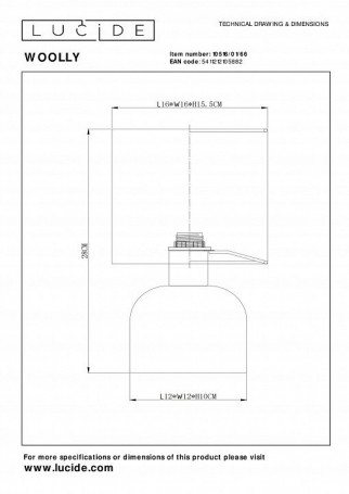Настольная лампа декоративная Lucide Woolly 10516/01/66
