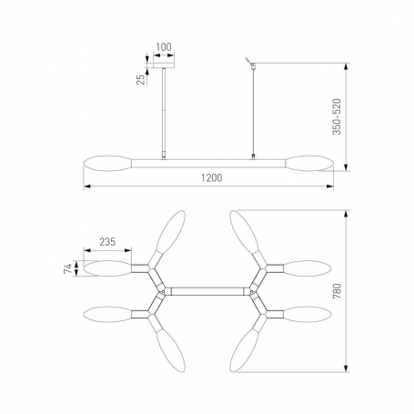 Потолочная люстра Eurosvet Covalent 30180 черный