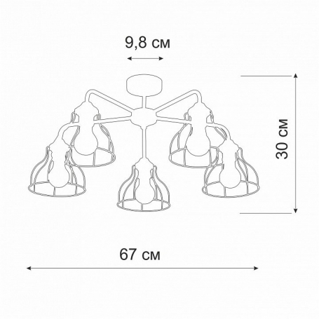 Люстра на штанге Vitaluce V3102 V3102-0/5PL