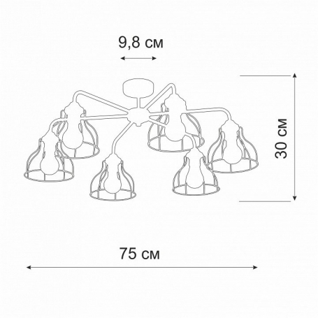 Люстра на штанге Vitaluce V3102 V3102-1/6PL