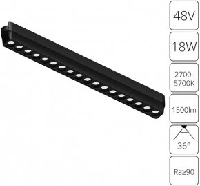 Трековый светодиодный светильник Arte Lamp Rapid A2969PL-1BK